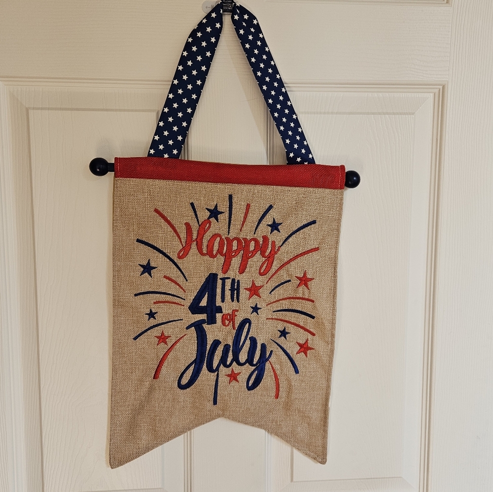 4th of July Burlap Banner